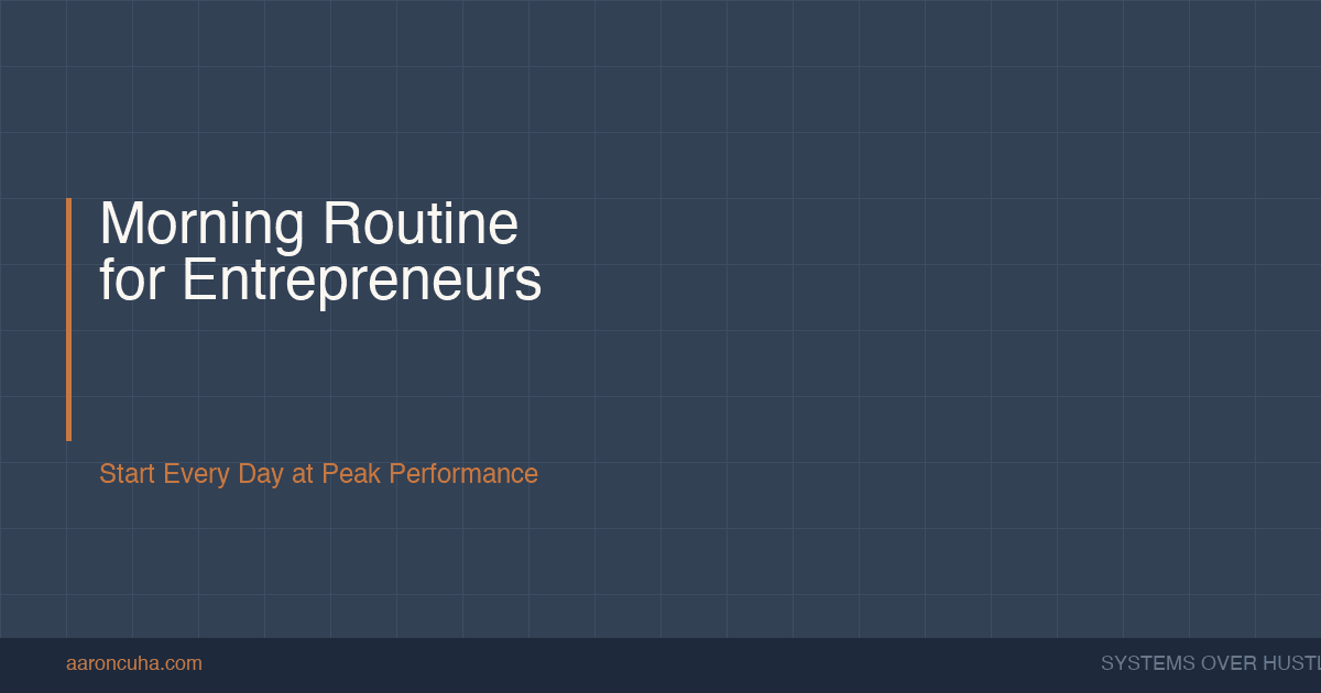 The Morning Routine That Helped Me Build Multiple Businesses