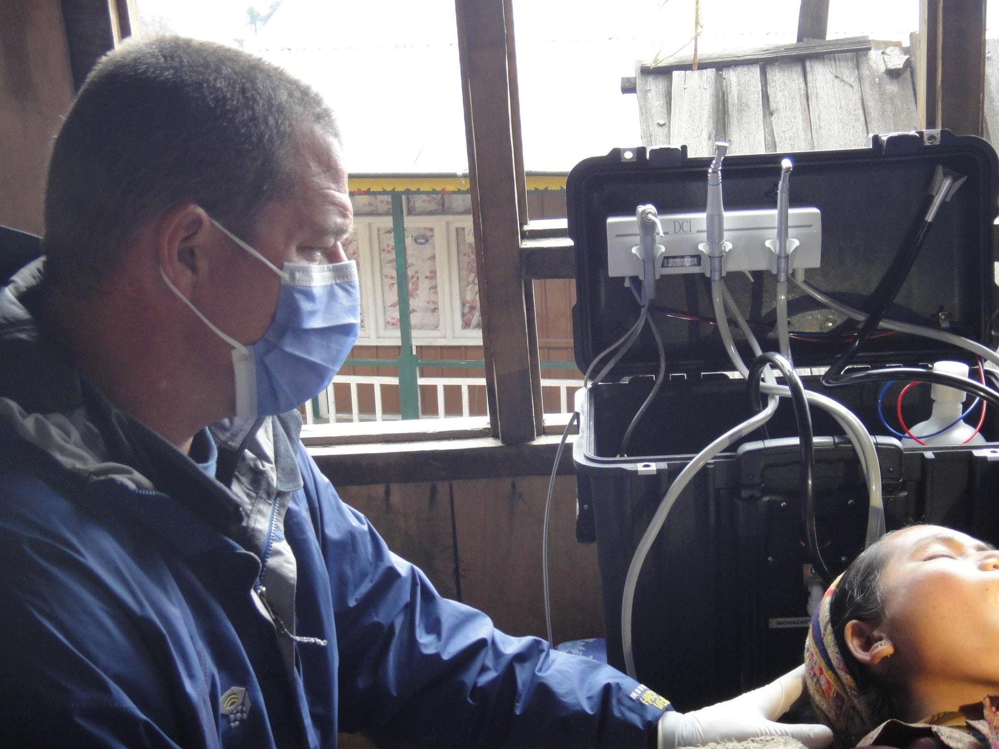 Aaron Cuha running a medical camp in the Himalayas