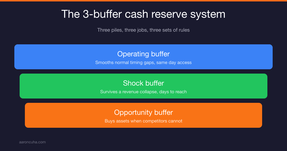 How Much Cash Should Your Business Keep in Reserve? The 3 Buffers That Would Have Saved My Company