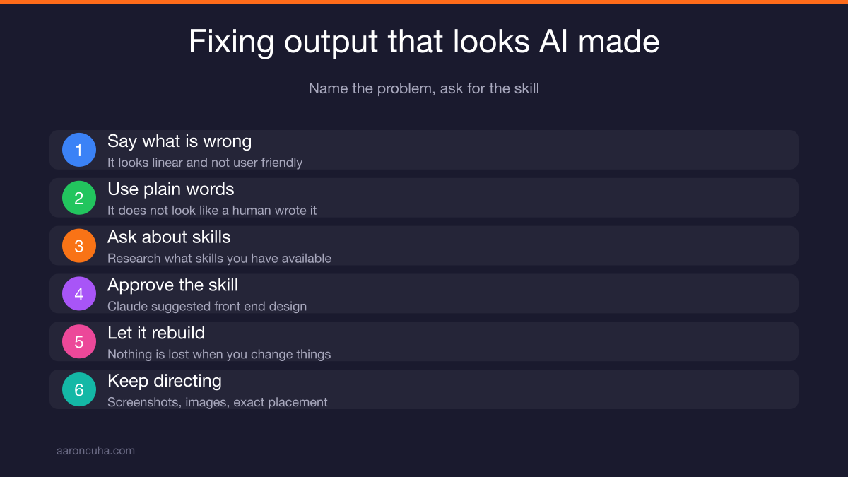 Before and after of a Claude built website improved with front-end design skill