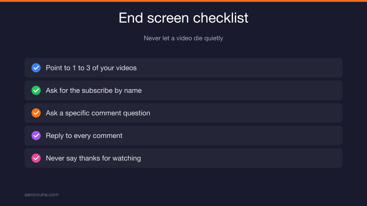 End screen with suggested videos and subscribe prompt on a property tour
