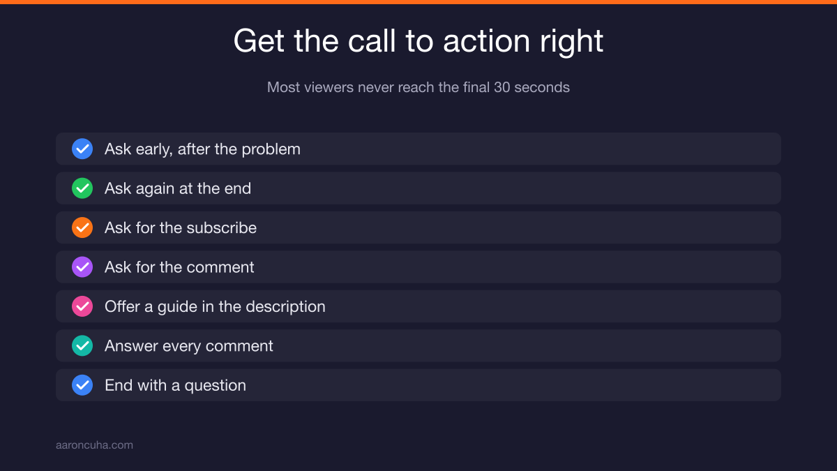 Call to action example offering a free sellers guide in the video description