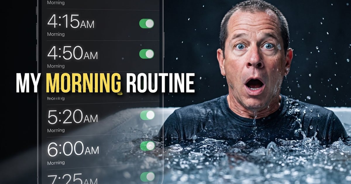 Science-backed morning routine timeline from 3:45 AM to 6:00 AM