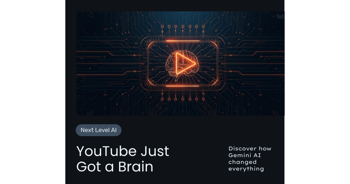 Gemini AI YouTube algorithm change infographic showing the shift from metadata to content understanding