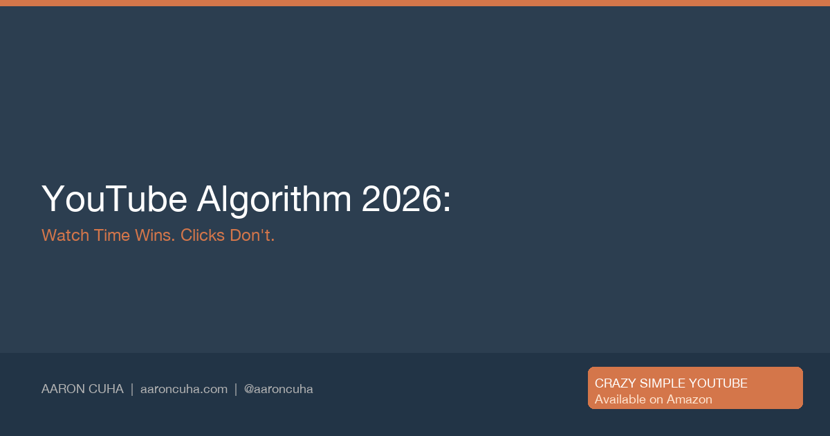 YouTube algorithm 2026 watch time vs clicks strategy guide cover