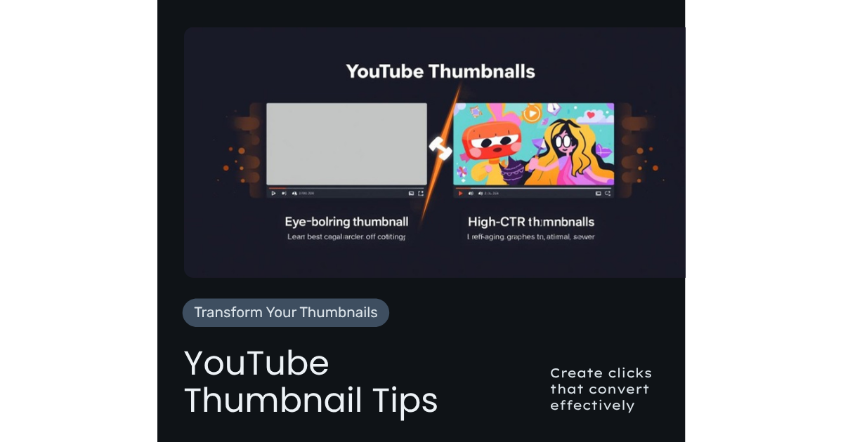 Before and after comparison of YouTube thumbnails showing CTR improvement